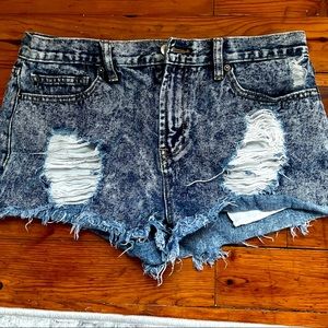 Forever 21 Ripped Jean Shorts